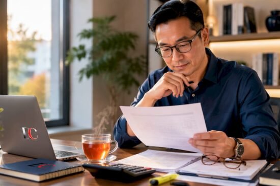 Man reviewing legacy financial planning documents