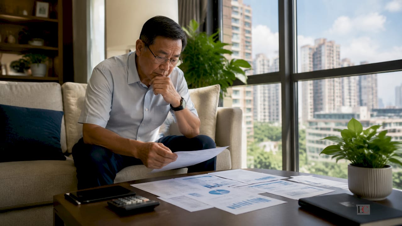Retirement age in Singapore: your 2026 planning guide 1 Mature man reviewing retirement documents at home