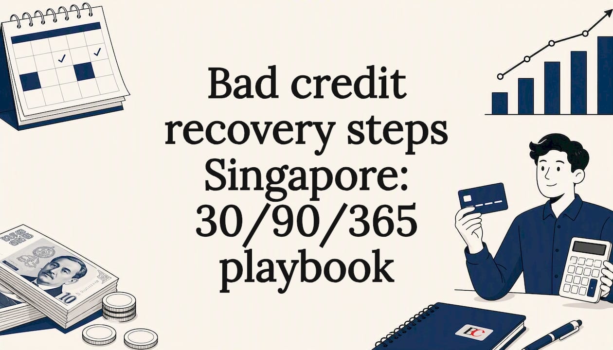 Bad credit recovery steps Singapore: 30/90/365 playbook 1 Decorative credit recovery title card illustration